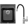 Set Sinks G8174 (dřez Classic 400 Metalblack 74 + baterie Flexia lesklá)