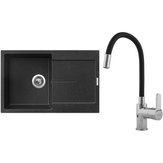 Set Sinks G11730 (dřez Ultima 790 Granblack 30 + baterie Flexia lesklá)