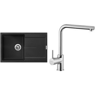 Set Sinks G12226 (dřez Ultima 790 Pureblack 26 + baterie Elka Chrom - lesklý)