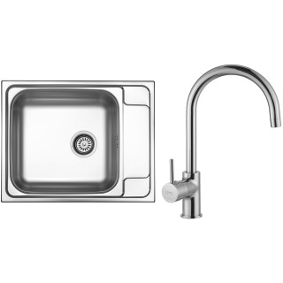 Set Sinks N39 (dřez Grand 630 V 0,7mm, matný + baterie Vitalia Chrom - lesklý)
