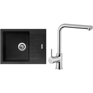 Set Sinks G11030 (dřez Perfecto 650 Granblack 30 + baterie Elka Chrom - lesklý)