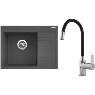 Set Sinks G2572 (dřez Rim 650 L Titanium 72 levý + baterie Flexia lesklá)