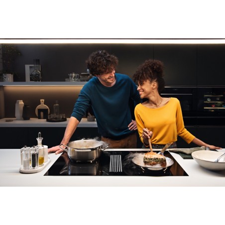 Odsavač par s indukční deskou Franke Mythos 2Gether Icon Steel FMY 8391R HI Černé sklo, pro recirkulaci