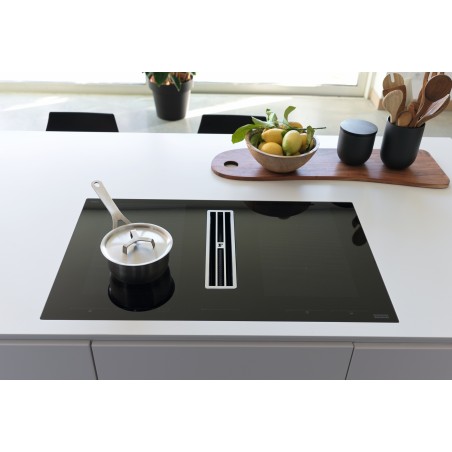 Odsavač par s indukční deskou Franke Maris 2Gether Steel FMA 8391R HI Černé sklo, pro recirkulaci