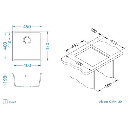 Kuchyňský dřez Alveus Omni 20 Beige 55