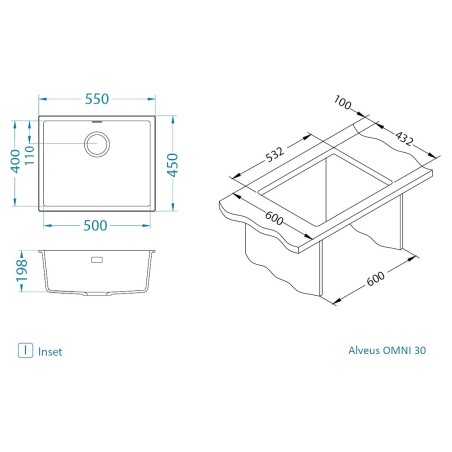 Kuchyňský dřez Alveus Omni 30 Black 91