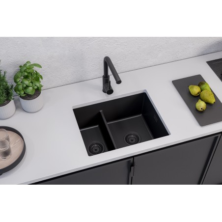 Kuchyňský dřez Alveus Omni 50 Black Edition Deep Black 90