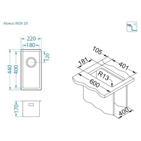 Kuchyňský dřez Alveus Nox 10
