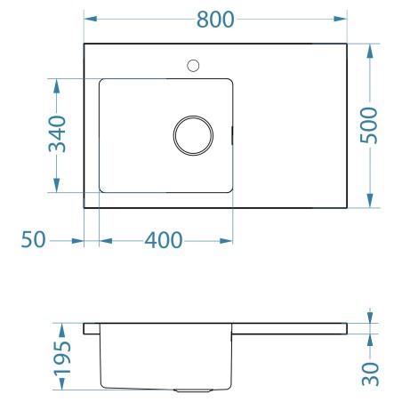Kuchyňský dřez Alveus Luxal 10 levý, plochý lem