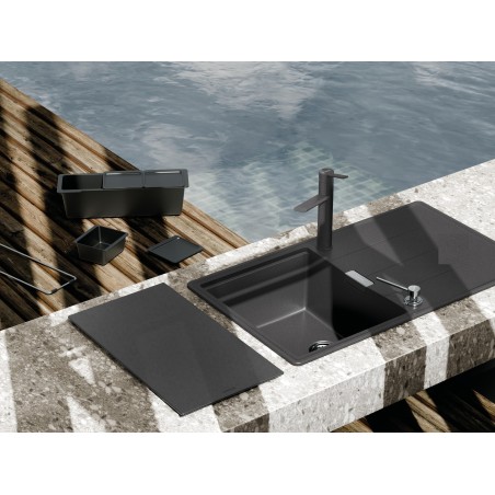 Kuchyňský dřez Schock Tia D-100 Berry + sada misek, horní montáž