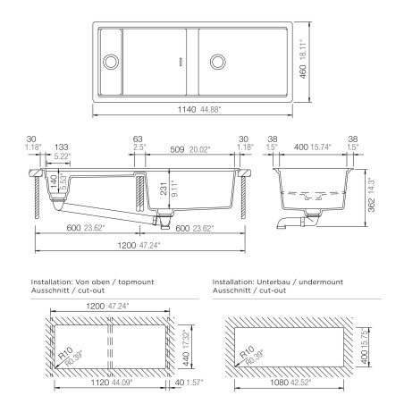 Kuchyňský dřez Schock Prepstation D-150 Ivy, spodní montáž
