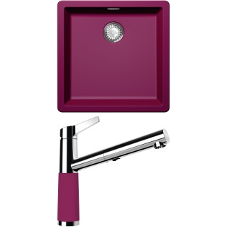 Set Schock S12-5 (dřez Greenwich N-100 Berry + baterie SC-510.120 Berry)