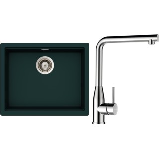 Set Schock S28-12 (dřez Kiruna N-100L Ivy + baterie Keto Masivní nerezová ocel + komponenty Nerez)