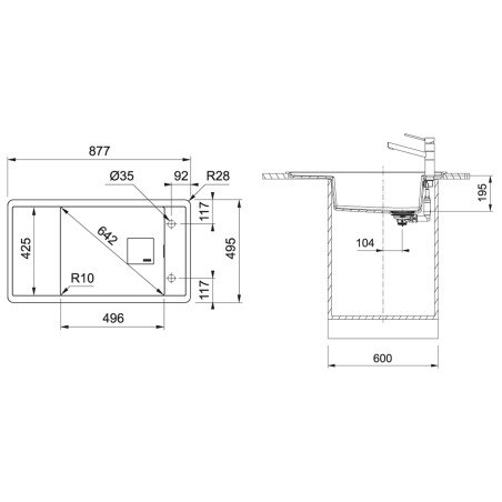 Kuchyňský dřez Franke Fresno FSG 611-88 Šedá břidlice
