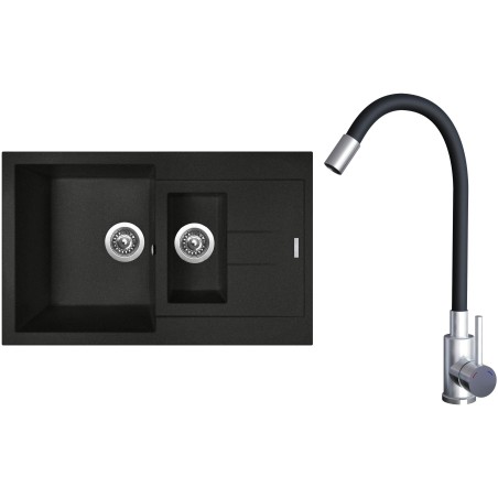 Set Sinks G23374 (dřez Amanda 780.1 Metalblack 74 + baterie Elasta Nerez/Černá) Set Sinks G23374 (dřez Amanda 780.1 Metalblack 74 + baterie Elasta Nerez/Černá)