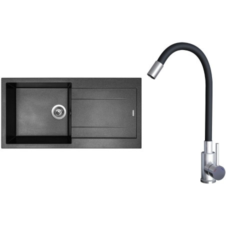 Set Sinks G23274 (dřez Amanda 990 Metalblack 74 + baterie Elasta Nerez/Černá) Set Sinks G23274 (dřez Amanda 990 Metalblack 74 + baterie Elasta Nerez/Černá)
