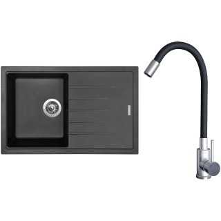 Set Sinks G22030 (dřez Best 780 Granblack 30 + baterie Elasta Nerez/Černá)