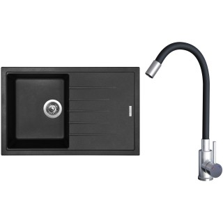 Set Sinks G22026 (dřez Best 780 Pureblack 26 + baterie Elasta Nerez/Černá)