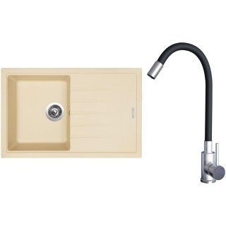 Set Sinks G22050 (dřez Best 780 Sahara 50 + baterie Elasta Nerez/Černá)