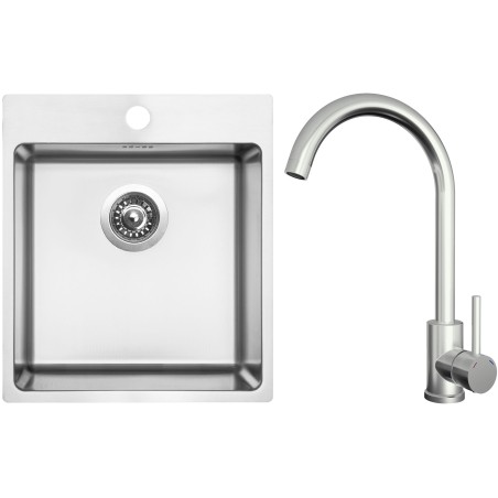 Set Sinks N158 (dřez Blocker 450 V 1 mm, kartáčovaný + baterie Arco Celonerezová) Set Sinks N158 (dřez Blocker 450 V 1 mm, kartáčovaný + baterie Arco Celonerezová)