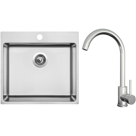 Set Sinks N160 (dřez Blocker 550 V 1 mm, kartáčovaný + baterie Arco Celonerezová) Set Sinks N160 (dřez Blocker 550 V 1 mm, kartáčovaný + baterie Arco Celonerezová)