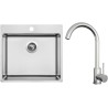 Set Sinks N160 (dřez Blocker 550 V 1 mm, kartáčovaný + baterie Arco Celonerezová) Set Sinks N160 (dřez Blocker 550 V 1 mm, kartáčovaný + baterie Arco Celonerezová)