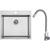 Set Sinks N159 (dřez Blocker 550 V 1 mm, kartáčovaný + baterie Elasta Nerez/Šedá) Set Sinks N159 (dřez Blocker 550 V 1 mm, kartáčovaný + baterie Elasta Nerez/Šedá)