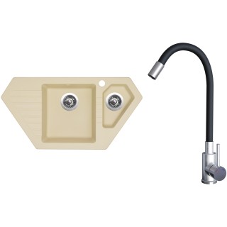 Set Sinks G21250 (dřez Bravo 850.1 Sahara 50 + baterie Elasta Nerez/Černá)