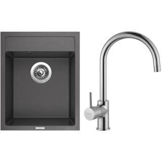 Set Sinks G8226 (dřez Classic 400 Pureblack 26 + baterie Vitalia Chrom - lesklý)