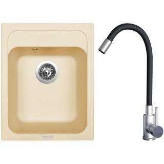 Set Sinks G21450 (dřez Classic 400 Sahara 50 + baterie Elasta Nerez/Černá)