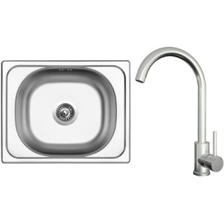 Set Sinks N110 (dřez Classic 500 V 0,5 mm, matný + baterie Arco Celonerezová)