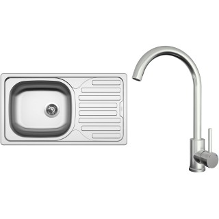 Set Sinks N130 (dřez Classic 760 V 0,5 mm, matný + baterie Arco Celonerezová)