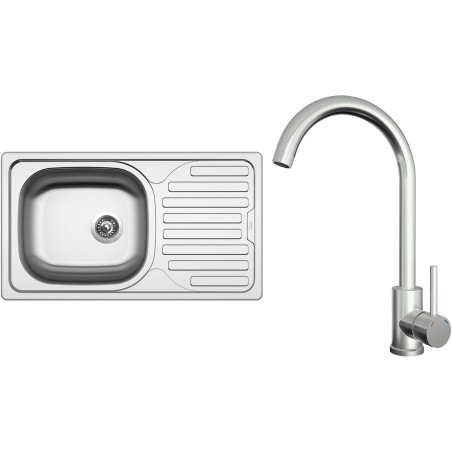Set Sinks N130 (dřez Classic 760 V 0,5 mm, matný + baterie Arco Celonerezová) Set Sinks N130 (dřez Classic 760 V 0,5 mm, matný + baterie Arco Celonerezová)