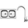 Set Sinks N154 (dřez Classic 800 DUO 0,6 mm, matný + baterie Arco Celonerezová) Set Sinks N154 (dřez Classic 800 DUO 0,6 mm, matný + baterie Arco Celonerezová)