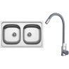 Set Sinks N153 (dřez Classic 800 DUO 0,6 mm, matný + baterie Elasta Nerez/Šedá) Set Sinks N153 (dřez Classic 800 DUO 0,6 mm, matný + baterie Elasta Nerez/Šedá)