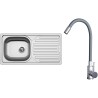 Set Sinks N141 (dřez Classic 860 V 0,5 mm, matný + baterie Elasta Nerez/Šedá) Set Sinks N141 (dřez Classic 860 V 0,5 mm, matný + baterie Elasta Nerez/Šedá)