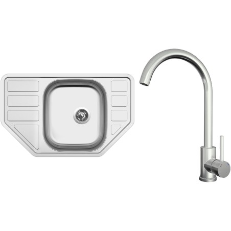 Set Sinks N156 (dřez Corno 770 0,6 mm, matný + baterie Arco Celonerezová) Set Sinks N156 (dřez Corno 770 0,6 mm, matný + baterie Arco Celonerezová)