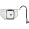 Set Sinks N155 (dřez Corno 770 0,6 mm, matný + baterie Elasta Nerez/Šedá) Set Sinks N155 (dřez Corno 770 0,6 mm, matný + baterie Elasta Nerez/Šedá)