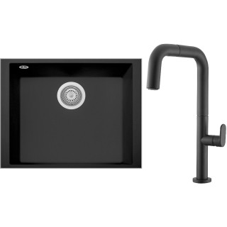 Set Sinks G262N6 (dřez Cube 490U Nanoblack N6 + baterie Eva P Nanoblack N6)