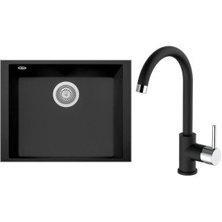 Set Sinks G260N6 (dřez Cube 490U Nanoblack N6 + baterie Mix 35 Nanoblack N6)