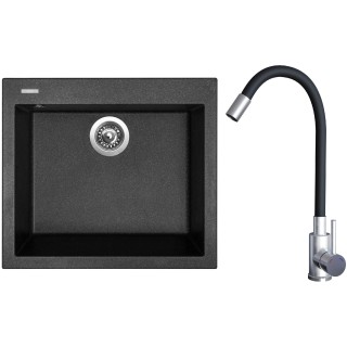 Set Sinks G22730 (dřez Cube 560 Granblack 30 + baterie Elasta Nerez/Černá)