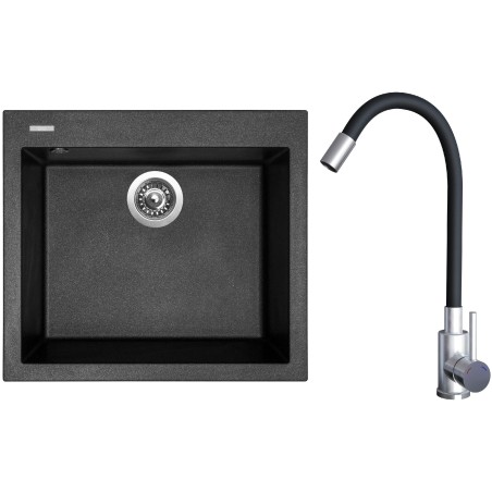 Set Sinks G22774 (dřez Cube 560 Metalblack 74 + baterie Elasta Nerez/Černá) Set Sinks G22774 (dřez Cube 560 Metalblack 74 + baterie Elasta Nerez/Černá)