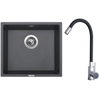 Set Sinks G21372 (dřez Frame 457 Titanium 72 + baterie Elasta Nerez/Černá)