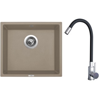 Set Sinks G21354 (dřez Frame 457 Truffle 54 + baterie Elasta Nerez/Černá)