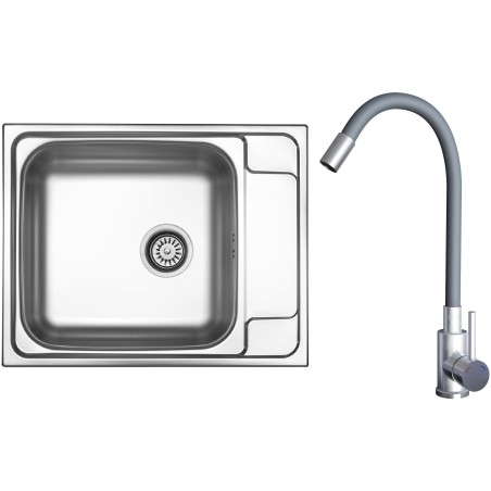 Set Sinks N127 (dřez Grand 630 V 0,7mm, matný + baterie Elasta Nerez/Šedá) Set Sinks N127 (dřez Grand 630 V 0,7mm, matný + baterie Elasta Nerez/Šedá)