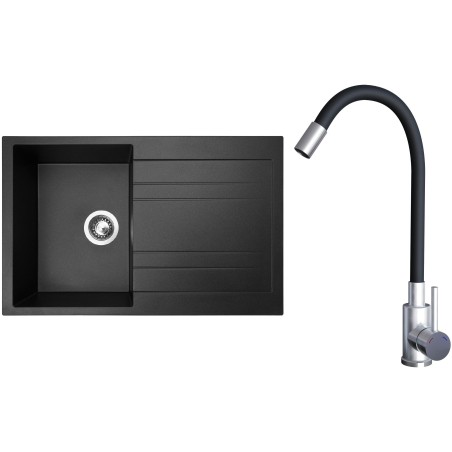 Set Sinks G21174 (dřez Grande 800 Metalblack 74 + baterie Elasta Nerez/Černá) Set Sinks G21174 (dřez Grande 800 Metalblack 74 + baterie Elasta Nerez/Černá)