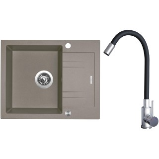 Set Sinks G20354XC (dřez Linea 600 XC Truffle 54 + baterie Elasta Nerez/Černá)