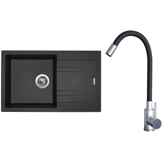 Set Sinks G20774 (dřez Linea 780 Metalblack 74 + baterie Elasta Nerez/Černá)