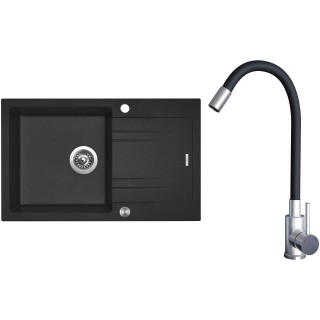 Set Sinks G20730XC (dřez Linea 780 XC Granblack 30 + baterie Elasta Nerez/Černá)