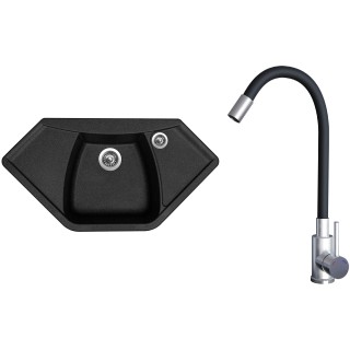 Set Sinks G23430 (dřez Naiky 980 Granblack 30 + baterie Elasta Nerez/Černá)